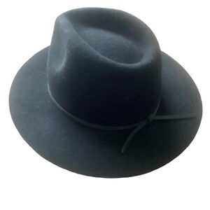 BRIXTON FELT FEDORA HAT SIZE S--7IN (56CM) BOHO Unisex Black With Tie Accent
